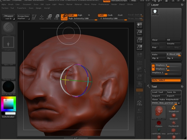 Creation of Clay draft of a human head: Step 12